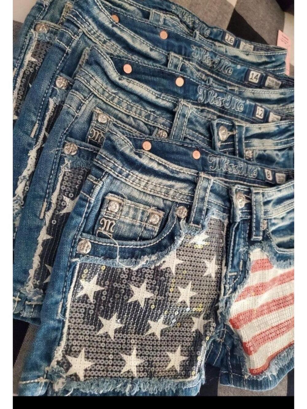 Miss me size 14 or 16 girls blue denim New shorts - Picture 2 of 7